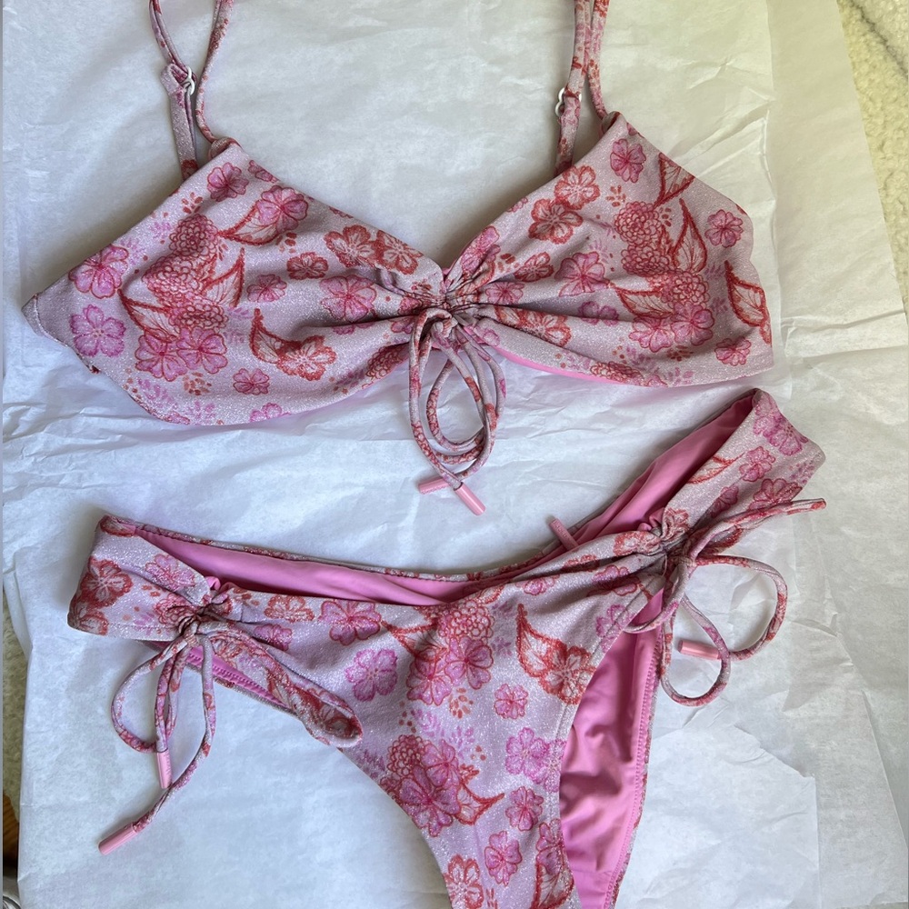 Pink Hawaiian Print BlackBough Bikini 🌺